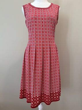 Max Studio Sleeveless Knit Dress Red/White/Blue Womens Medium *VERY FLATTERING
